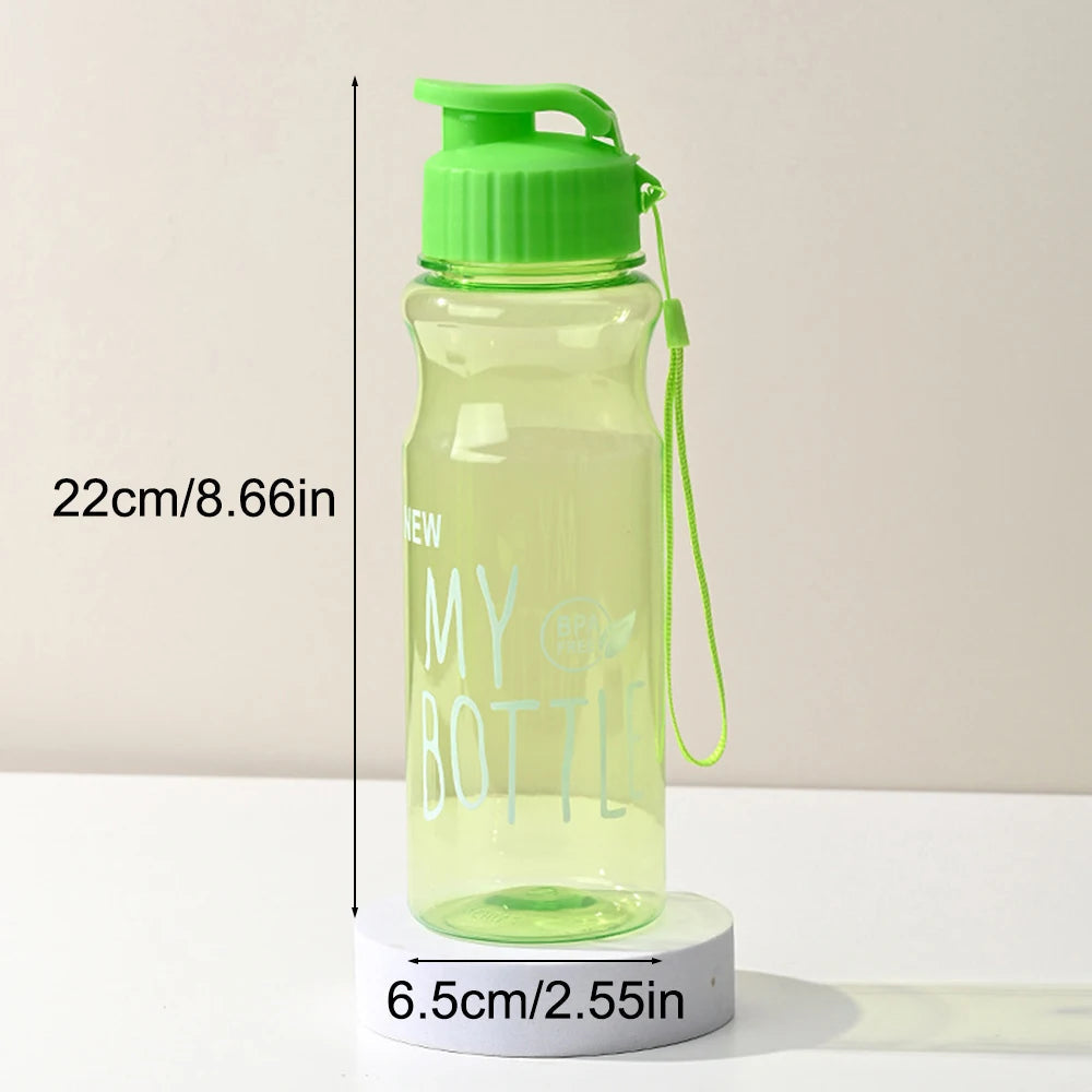 550ml Plastic Water Bottle Portable Sports Cup With Anti Drop Rope Outdoor Water Container Color Transparent Pet Flip Cover American Fitness CLub