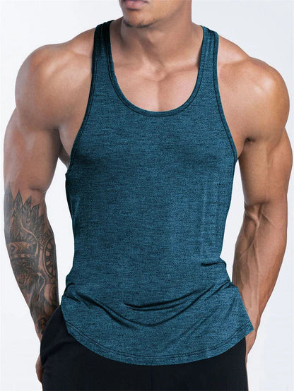 Men's Sports Fitness Tank Top Summer GYM Training  Undershirt Running Basketball Quick Drying Breathable loose Tank Top men tops American Fitness CLub