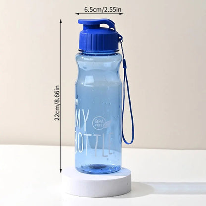 550ml Plastic Water Bottle Portable Sports Cup With Anti Drop Rope Outdoor Water Container Color Transparent Pet Flip Cover American Fitness CLub
