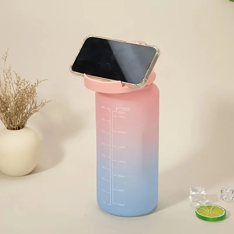 Water Bottle 2 Liter Stay Hydrated Motivated Leakproof Plastic Sport Bottle Reminder Times Sports Outdoor Fitness Office Indoor American Fitness CLub