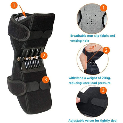 Sport Joint Patella Power Lift Knee Braces Elderly Walking Support Protect Fixed Booster Breathable Rebound Spring Knee New American Fitness CLub