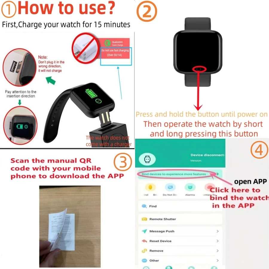 Smart Watch For Women Men Wristwatch Bluetooth Connected Phone Player Music Fitness Sport Bracelet Sleep Monitor Digital Watches American Fitness CLub