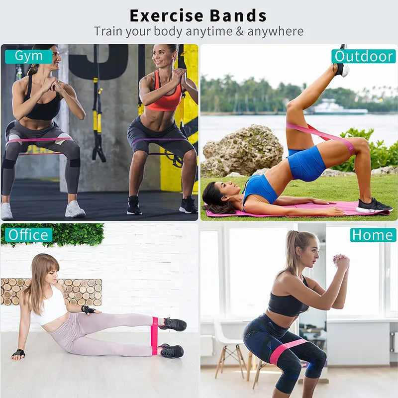 Resistance Loop Exercise Bands 5 Different Resistance Levels Elastic Band Suitable for arm Leg Stretching and Strength Training American Fitness CLub
