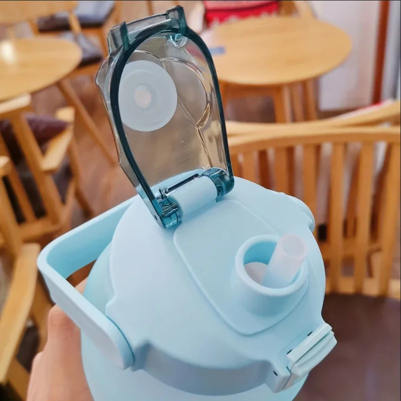 Water Bottle 2 Liter Stay Hydrated Motivated Leakproof Plastic Sport Bottle Reminder Times Sports Outdoor Fitness Office Indoor American Fitness CLub