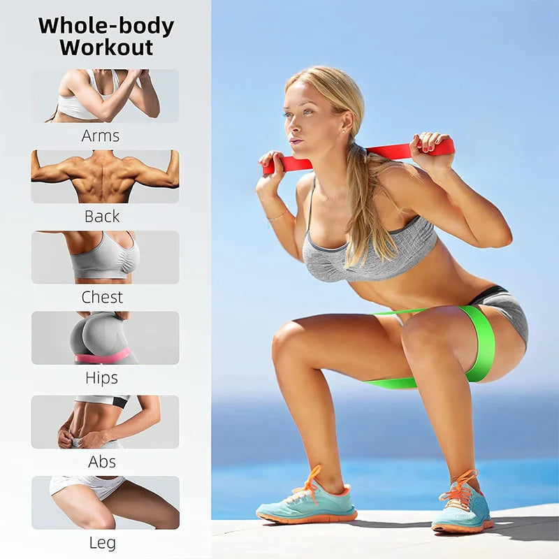 Different Resistance Bands Yoga Band Fitness Exercise Training Hip Tension Band Leg Squat Dance Elastic Loop Stretch Band American Fitness CLub